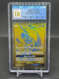 Pokemon Hidden Fates Tapu Fini GX Secret Rare Full Art SV92/SV94 CGC 10 Card TCG - Image 1