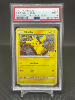 Pokemon McDonald's 25th Anniversary Pikachu Holo 25/25 PSA 9 Card Anime TCG CCG - Image 1