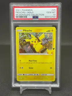Pokemon McDonald's 25th Anniversary Pikachu Holo 25/25 PSA 10 Card Anime TCG CCG - Image 1