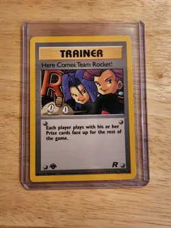 Here Comes Team Rocket Pokemon Trainer Card 1st Edition Excellent Quality - Image 1