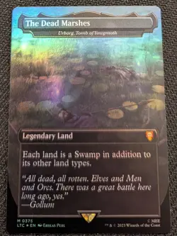 MTG LOTR Tales of Middle Earth The Dead Marshes (Urborg) BORDERLESS FOIL NM - Image 1