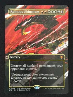 1x MTG Ruinous Ultimatum (Borderless) - Special Guests (SPG) (TDM) #108 - Magic - Image 1