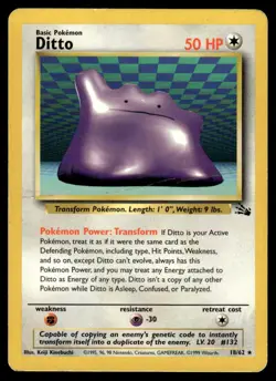 1999 Pokemon Classic - Fossil Ditto #18 Light Play - Image 1