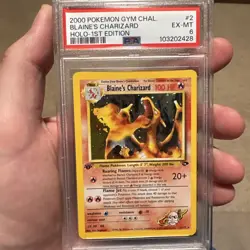 Blaine's Charizard Gym Challenge 1st Edition Holo #2 PSA 6 2000 Vintage Pokemon - Image 1
