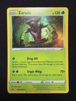 Zarude 016/159 Holo Rare LP - Pokemon TCG Sword & Shield Crown Zenith CRZ - Image 1