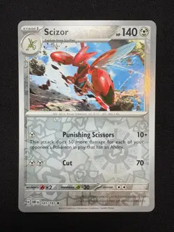 Scizor 141/197 Reverse Holo Rare LP-NM - Pokemon TCG S&V Obsidian Flames OBF - Image 1