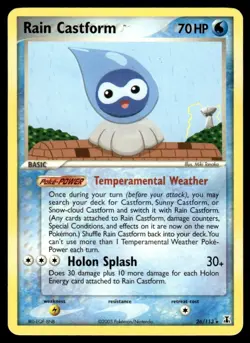 2005 Pokemon EX - Delta Species Rain Castform #26 Light Play - Image 1