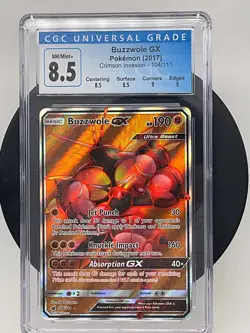 2017 Pokemon Crimson Invasion Buzzwole GX 104/111 CGC 8.5 NM/Mint + - Image 1