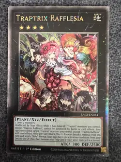 Yugioh Traptrix Rafflesia RA02-EN034 Quarter Century Secret Rare 1st Edition NM - Image 1