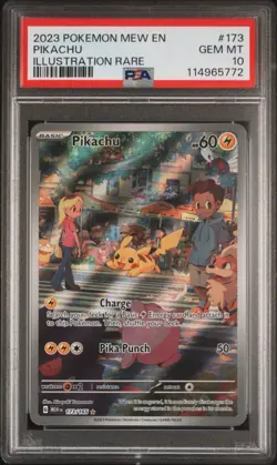 Pikachu #173/165 PSA 10 - Gem Mint 151 Illustration Rare Pokemon - Image 2