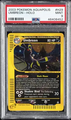 2003 POKEMON AQUAPOLIS #H29 UMBREON-HOLO PSA 9 - Image 1