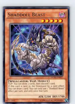 Yu-Gi-Oh TCG Shaddoll Beast DUEA-EN027 Unlimited Regular Rare Card NM - Image 1