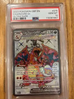 Pokemon 2023 OBF en Charizard EX Card 215/197 PSA 10 - Image 1