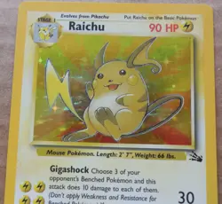 Raichu 14/62 Rare Holo Fossil Set Pokemon Card LP/MP - Image 2