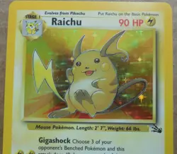 Raichu 14/62 Rare Holo Fossil Set Pokemon Card LP/MP - Image 2