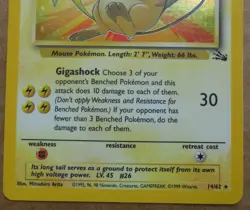 Raichu 14/62 Rare Holo Fossil Set Pokemon Card LP/MP - Image 3
