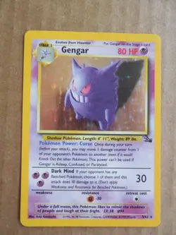 Gengar 5/62 Rare Holo Fossil Set Pokemon Card LP/MP - Image 1