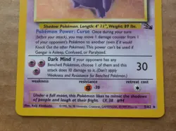 Gengar 5/62 Rare Holo Fossil Set Pokemon Card LP/MP - Image 3