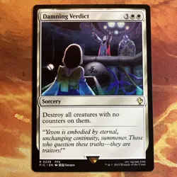 MTG Damning Verdict Commander: FINAL FANTASY Near-Mint White Rare!! - Image 1