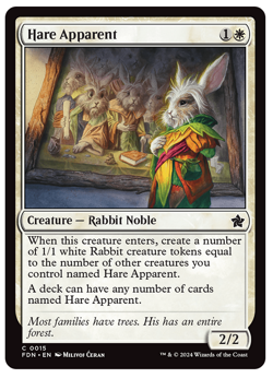 MTG - 1 x FOIL Hare Apparent & 2 x Rabbit Tokens - Foundations (FDN) - M/NM - Image 1