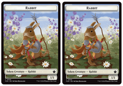 MTG - 1 x FOIL Hare Apparent & 2 x Rabbit Tokens - Foundations (FDN) - M/NM - Image 2