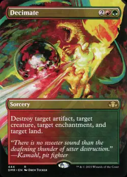 MTG Decimate (Borderless Alternate Art) [Dominaria Remastered] Near Mint - Image 1