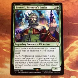 MTG Tromell, Seymour's Butler Commander: FINAL FANTASY Near-Mint Green Rare!! - Image 1