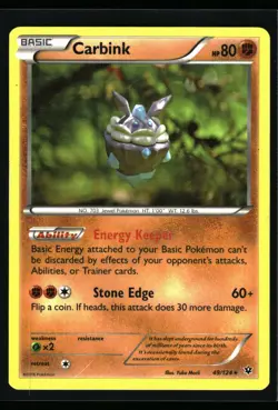 2016 XY - Fates Collide Carbink #49 Non Holo Rare Pokemon Card - Image 1