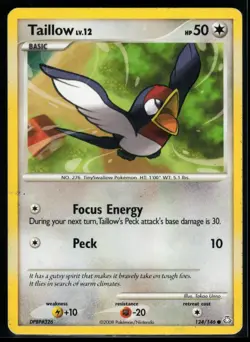 2008 Diamond & Pearl - Legends Awakened Taillow #124 Non Holo Pokemon Card - Image 1