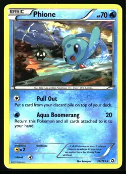 2013 Black & White - Legendary Treasures Phione #36 Non Holo Rare Pokemon Card - Image 1