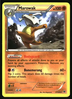 2016 XY - Fates Collide Marowak #37 Non Holo Rare Pokemon Card - Image 1