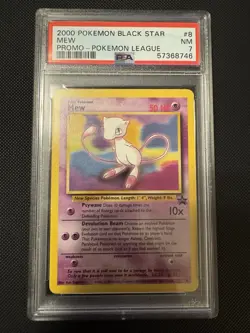 2000 Mew #8 WOTC Black Star Promo Regular Pokemon Graded PSA 7 - Image 1