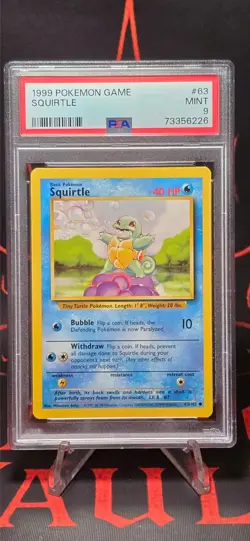 PSA 9 SQUIRTLE #63 BASE SET 1999 POKEMON GAME - Image 2