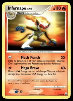 2008 Pokemon Diamond & Pearl - Majestic Dawn Infernape #22 Light Play - Image 1