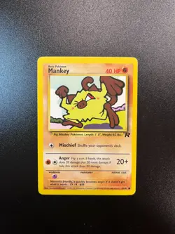 English Vintage Pokemon TCG Mankey Common Team Rocket 61/82 LP - Image 1