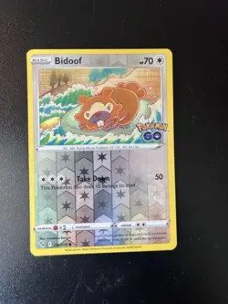 English Pokemon TCG Bidoof Common Pokemon GO Reverse Holo 059/078 NM - Image 1