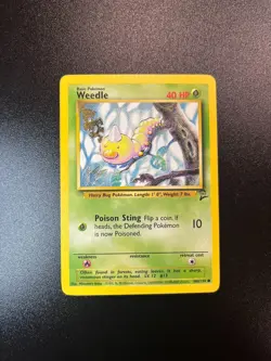 English Vintage Pokemon TCG Weedle Common Base Set 2 100/130 LP - Image 1