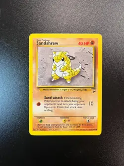 English Vintage Pokemon TCG Sandshrew Common Base Set 2 091/130 LP - Image 1