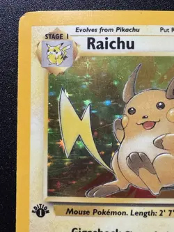 1st Edition Raichu 14/62 Fossil Pokemon Card Holo Foil Rare HP - Image 3