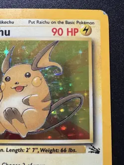 1st Edition Raichu 14/62 Fossil Pokemon Card Holo Foil Rare HP - Image 4