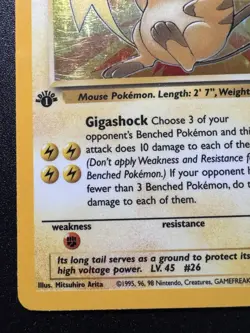 1st Edition Raichu 14/62 Fossil Pokemon Card Holo Foil Rare HP - Image 5