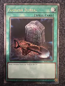 Yugioh Foolish Burial RA02-EN049 Quarter Century Secret Rare 1st Edition NM - Image 1
