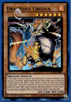 Yugioh! Dracotail Urgula JUSH-EN004 (Super Rare) 1st Ed "Dracotail Deck Support" - Image 1