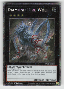 Diamond Dire Wolf Yugioh RA04-EN200 Platinum Secret Rare PSR NM - Image 1