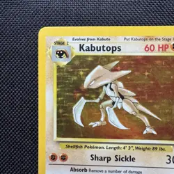 Pokemon TCG Kabutops Fossil 9/62 Unlimted Holo Rare Card LP+ Vintage WOTC - Image 2
