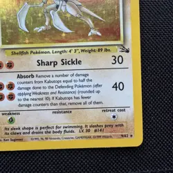 Pokemon TCG Kabutops Fossil 9/62 Unlimted Holo Rare Card LP+ Vintage WOTC - Image 4