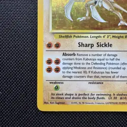 Pokemon TCG Kabutops Fossil 9/62 Unlimted Holo Rare Card LP+ Vintage WOTC - Image 5