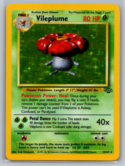 Holo Vileplume - Jungle Set 15/64 - Vintage Pokemon Card WOTC 1999 - MP - Image 1