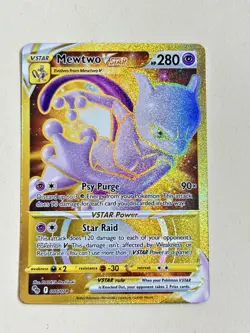 Mewtwo VSTAR Gold Secret Rare 086/078 Pokemon GO Holo NM/LP - Image 1