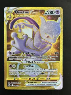 Mewtwo VSTAR Gold Secret Rare 086/078 Pokemon GO Holo NM/LP - Image 3